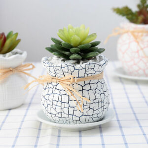 Northern Europe Style Mini Hand Painted Ceramic Flower Pot Planter, Break White