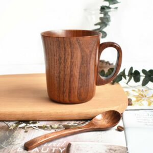 Natural Wooden Retro Big Capacity Tea Cup