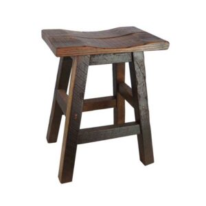 Barnwood Bar Stool Saddle Seat